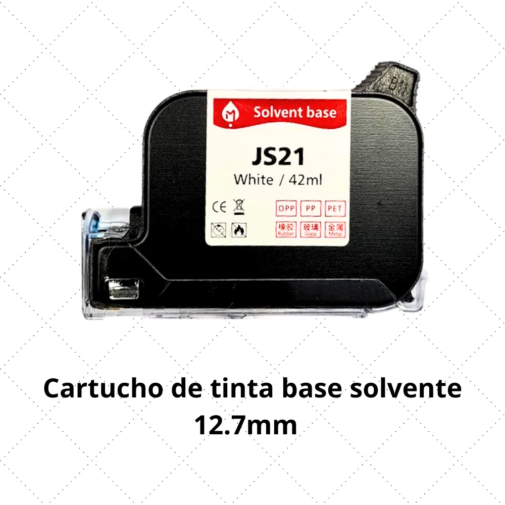 [R1189] Cartucho de Tinta base solvente - Blanco - 12.7mm JS21