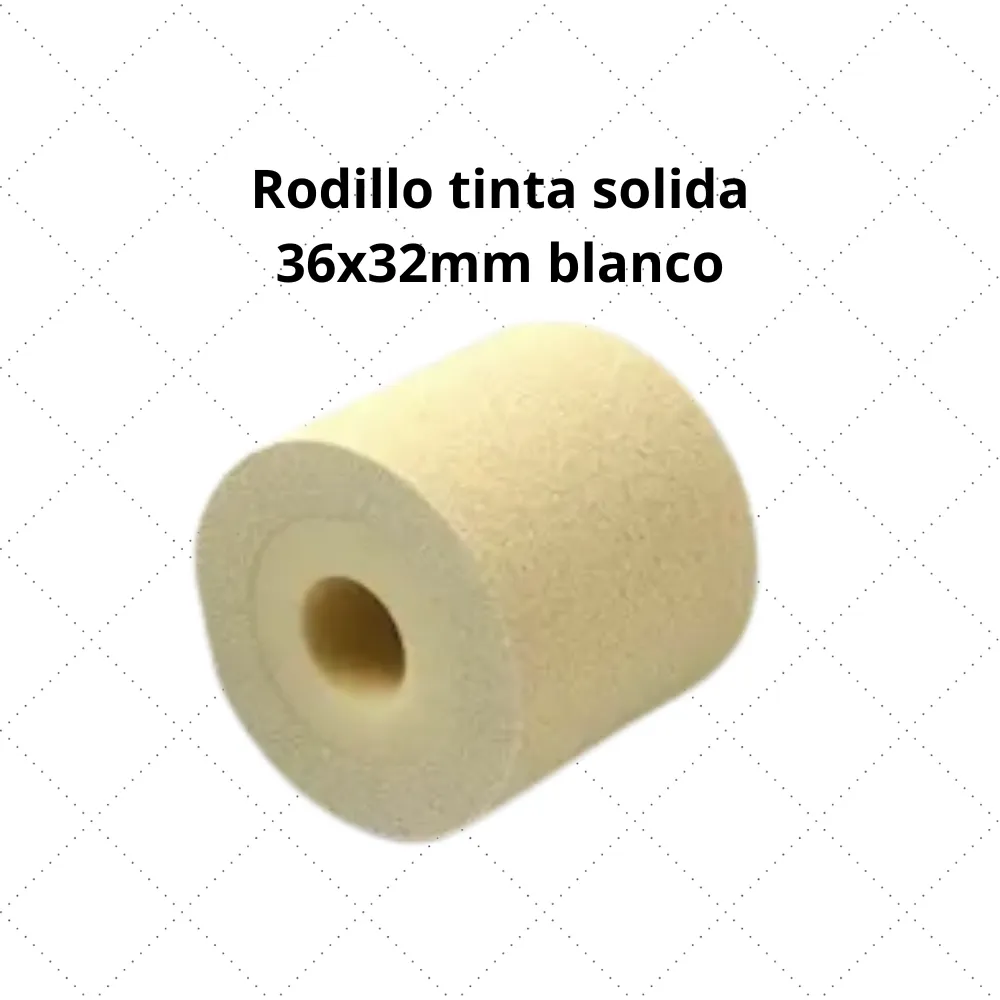 [R1192] Rodillo tinta solida Ø36X32mm BLANCO