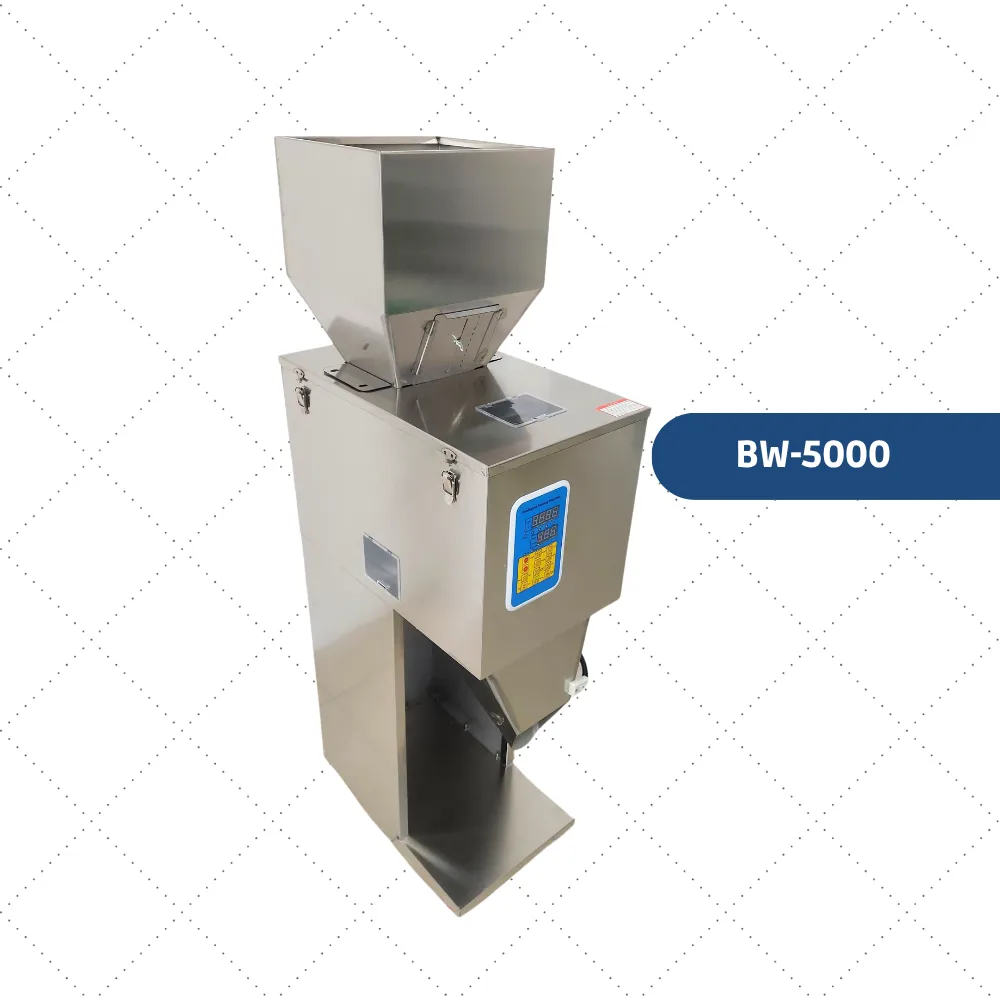 [M1007] BW-5000D - Maquina Llenadora por Peso para Granos o Polvos sueltos -Vibratoria Semi-Automatica rango de llenado 500-5,000g - 110V
