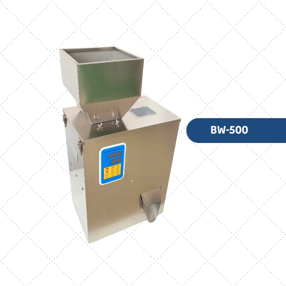 [M1008] BW-500D - Maquina Llenadora por Peso para Granos o Polvos sueltos - Vibratoria Semi-Automatica rango de llenado 50-500g - 110V