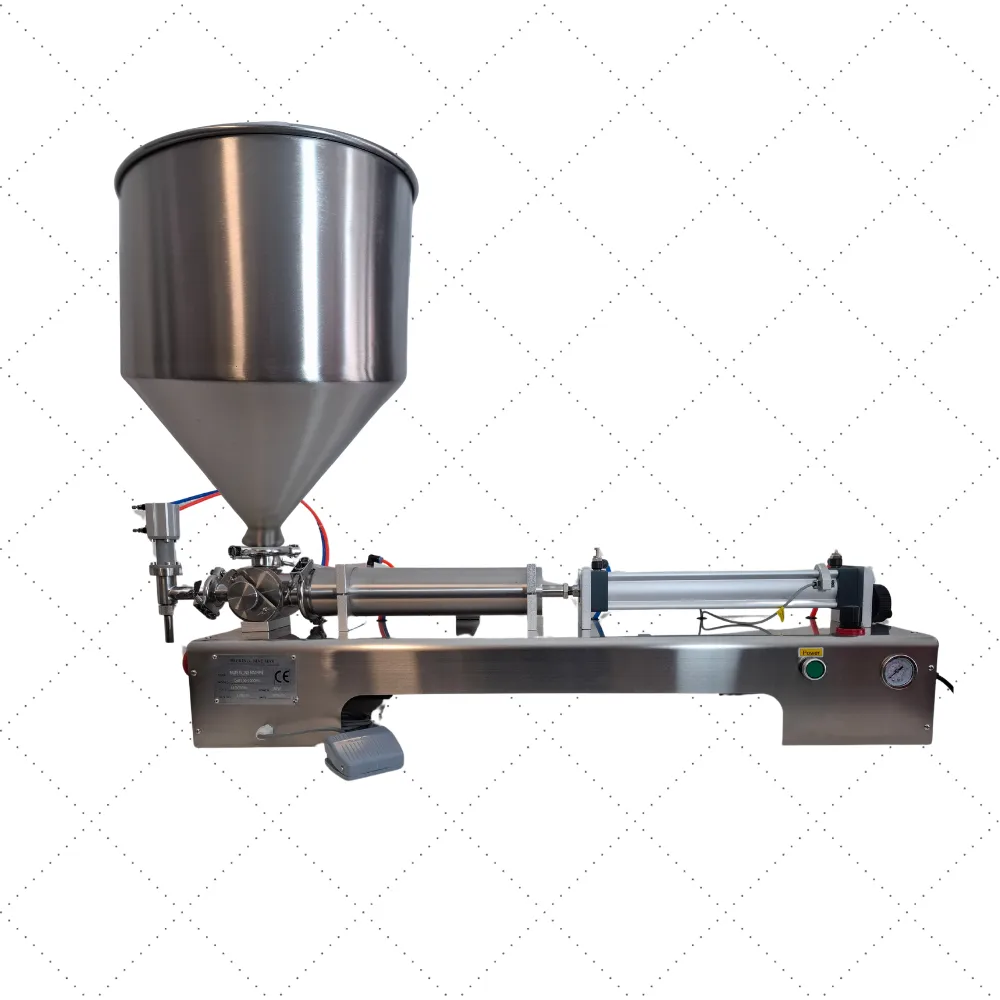 [M1010] DGF1000P - Llenadora Neumatica liquidos o viscosos CON TROZOS 100-1000ml - Tolva conica
