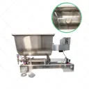 DGF1000P+U - Llenadora Neumatica liquidos o viscosos CON TROZOS 100-1000ml + Tolva U Mezcladora